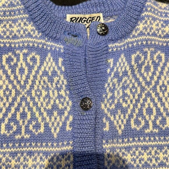 Rugged Bear Periwinkle Wool Cardigan Sweater Kids 4-5 - Picture 8 of 8